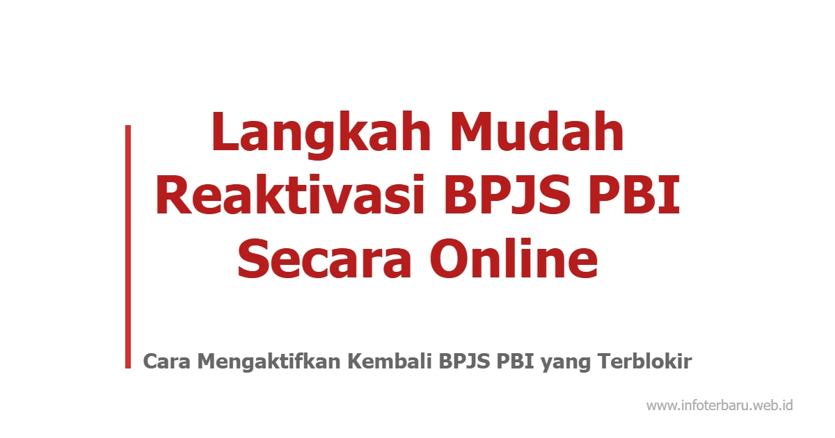 BPJS PBI Tidak Aktif Ini Cara Mengaktifkannya Kembali