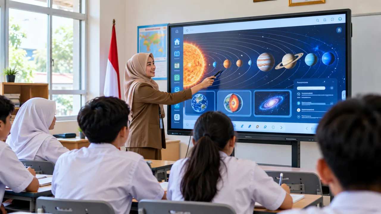 Digitalisasi Pembelajaran Diperluas, Sekolah di Indonesia Mulai Gunakan Papan Interaktif
