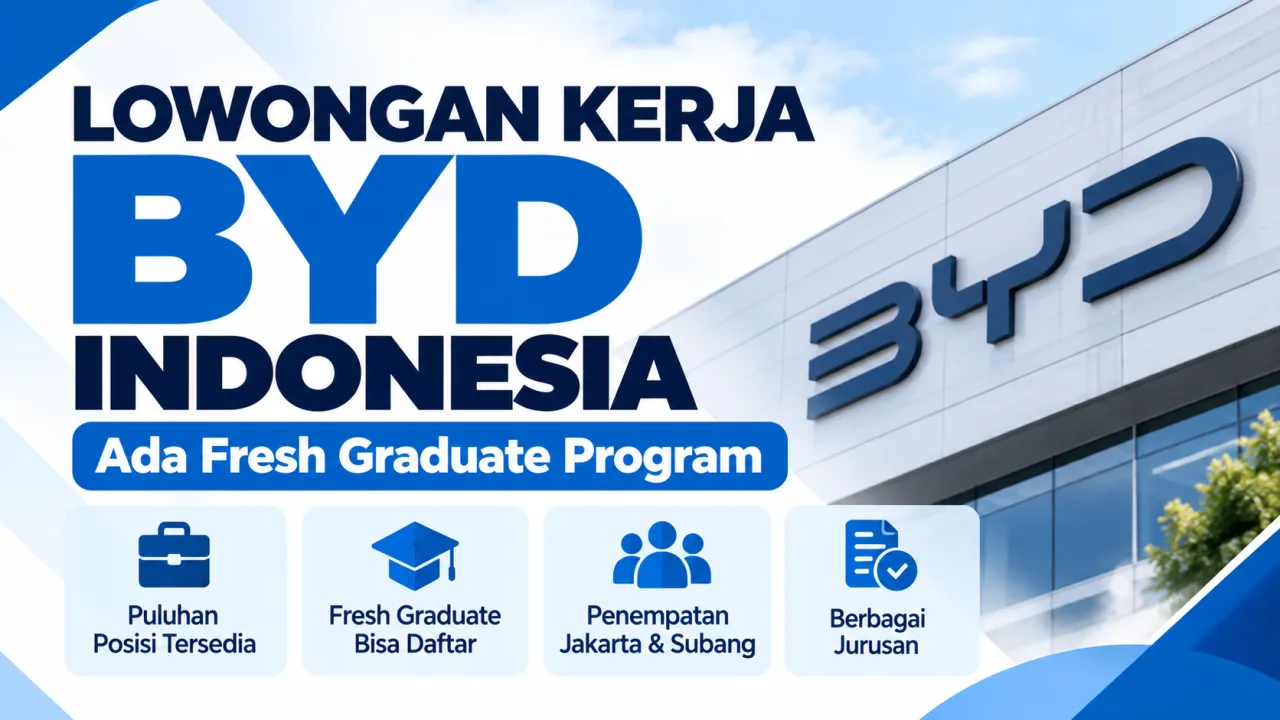 Lowongan Kerja BYD Indonesia Oktober 2026, Ada Fresh Graduate Program