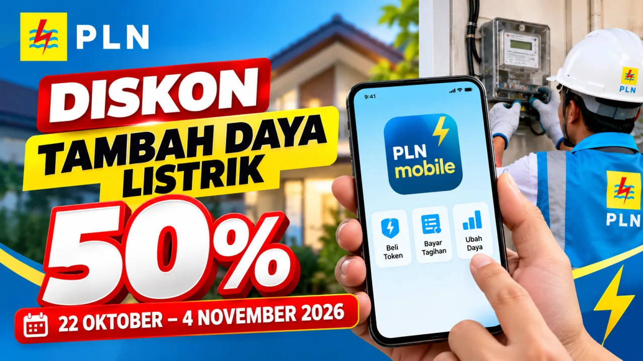 PLN Diskon Tambah Daya Listrik 50% hingga 4 November 2026, Ini Syarat dan Cara Daftarnya
