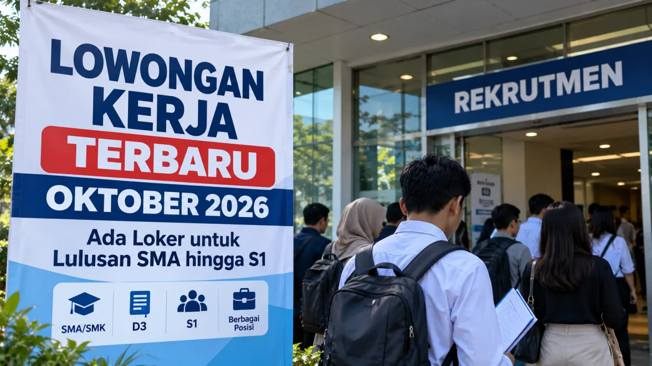Lowongan Kerja Terbaru Oktober 2026, Ada Loker untuk Lulusan SMA hingga S1